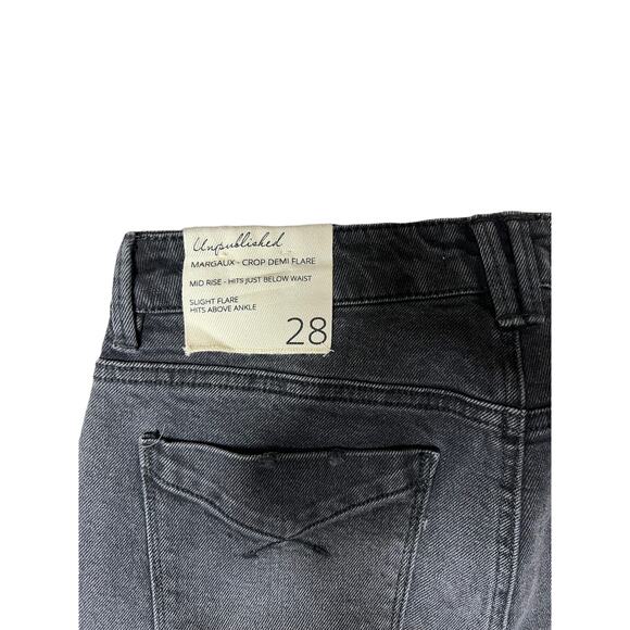 New Anthropologie Unpublished Margaux Cropped Demi Flare in Coal size 28 - Picture 7 of 12